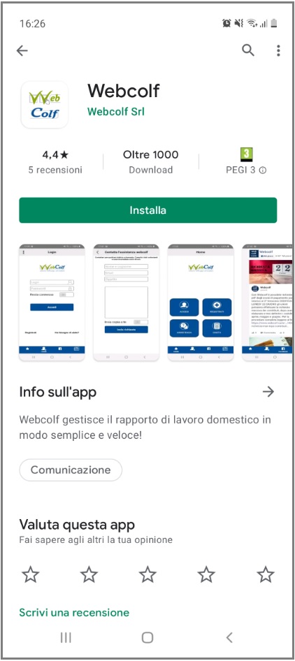 Come utilizzare Webcolf da app